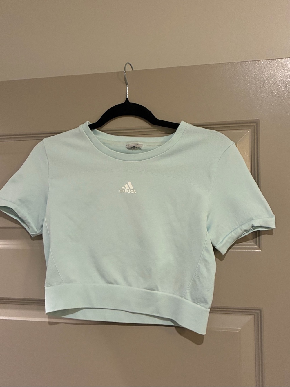 Adidas Mint Green Cropped Athletic Tee